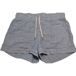 Athleta Cabo Linen 4 Inch Short Women's Size 0 Blue Drawstring Pull On Shorts
